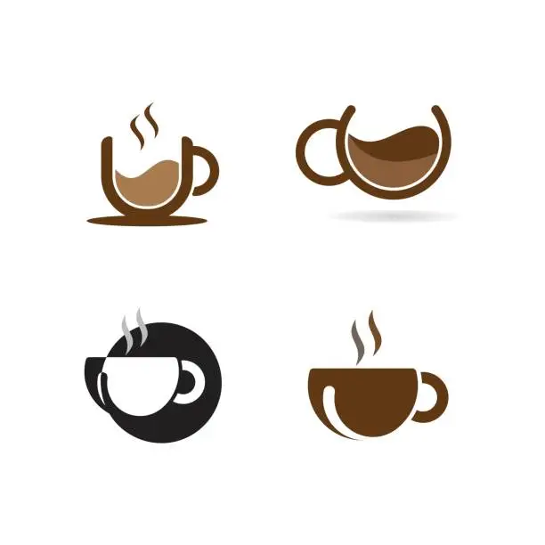 Vector illustration of coffee glass logo