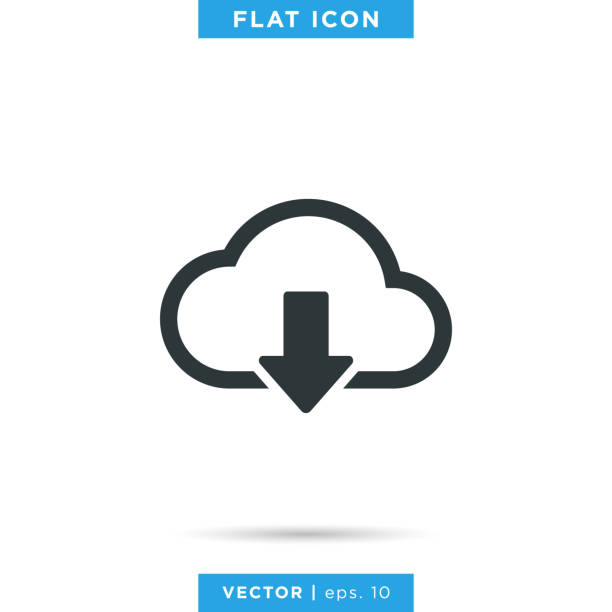 cloud icon wector stock ilustracja szablon projektu. - cloud stock illustrations