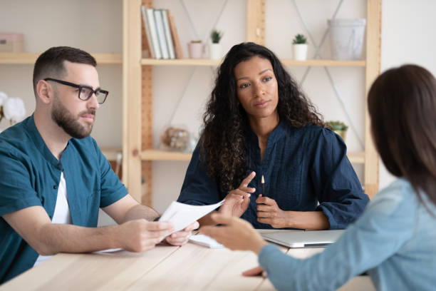 istock Two diverse hr managers holding job interview with candidate 1277410306