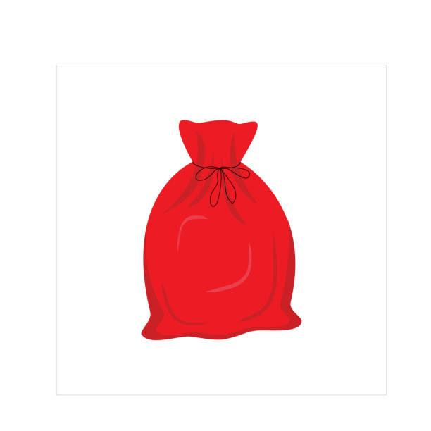 istock Christmas red sack with Santa Claus gifts - vector illustration isolated on white background. 1277416645