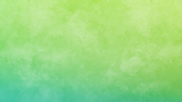 Abstract Watercolor Background on Watercolor Paper - Aqua Chartreuse Green