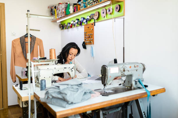 istock Ambitious female tailor using sewing machine to create some amazing clothing designs 1277419027