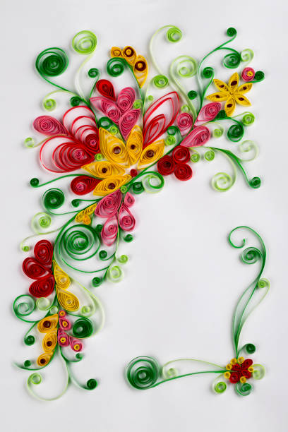 istock Paper Art Quilling flower Filigree frame 1277419063
