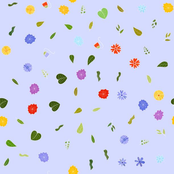 hand gezeichnet vektor floral nahtlose muster - pattern seamless doodle retro revival stock-grafiken, -clipart, -cartoons und -symbole