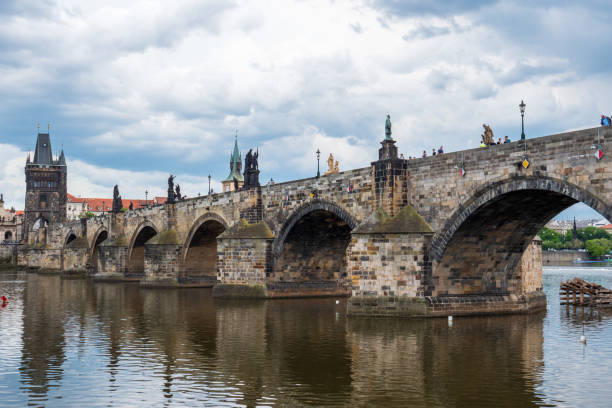 istock Charles Bridge with the Old Town Bridge Tower in Prague. 1277427185