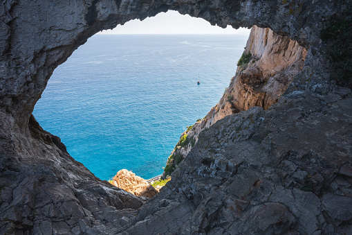 Grotta dei Falsari,Robber's Cave, Varigotti, Liguria, Italy. High quality photo