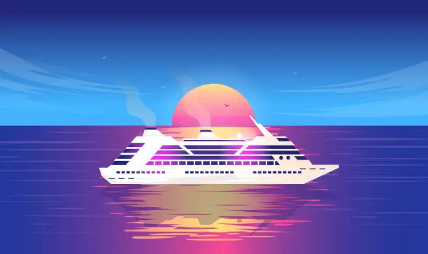 Vector illustration of Cruise vacation