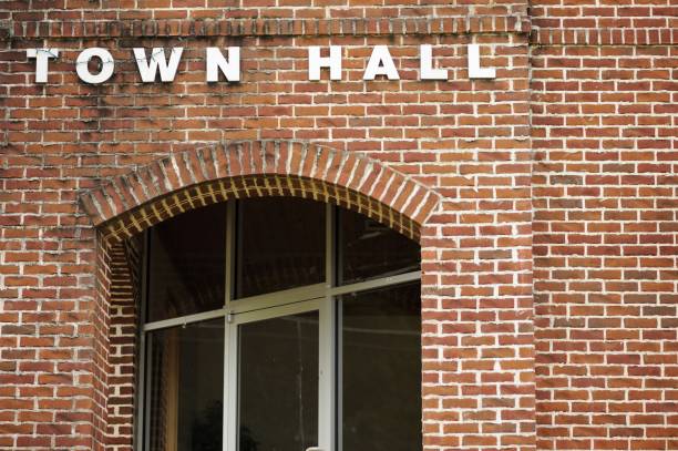 istock Town Hall sign on building entrance 1277433539