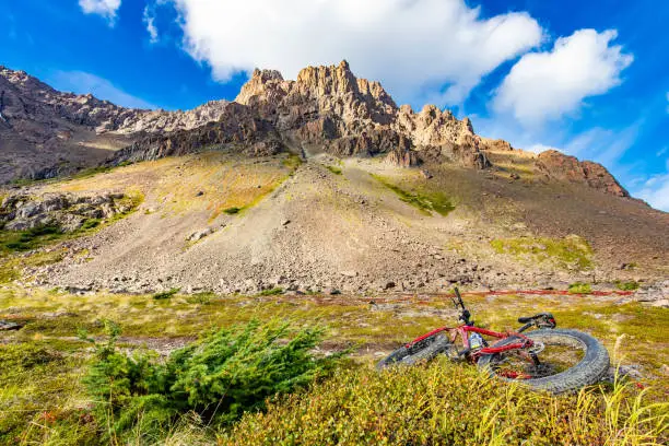 Photo of Scenic view of Alaskan Flattop Glen Alps with mountain bikes