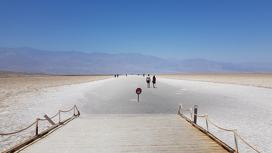 Badwater Basin in Death Valley, the lowest point of USA.