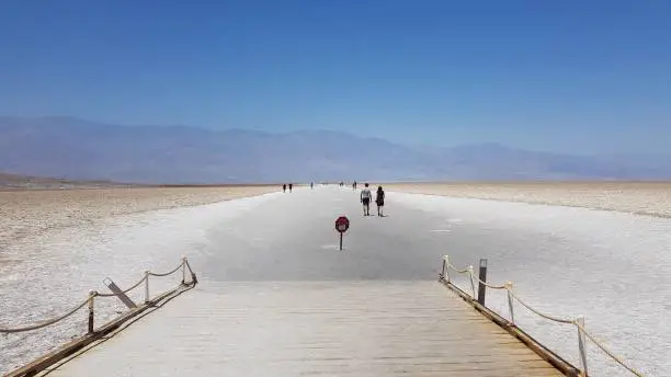 Badwater Basin in Death Valley, the lowest point of USA.