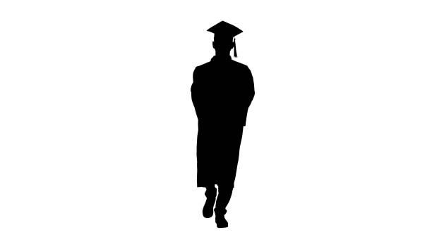 istock Excited graduate student walking with diploma, Alpha Channel 1277441753