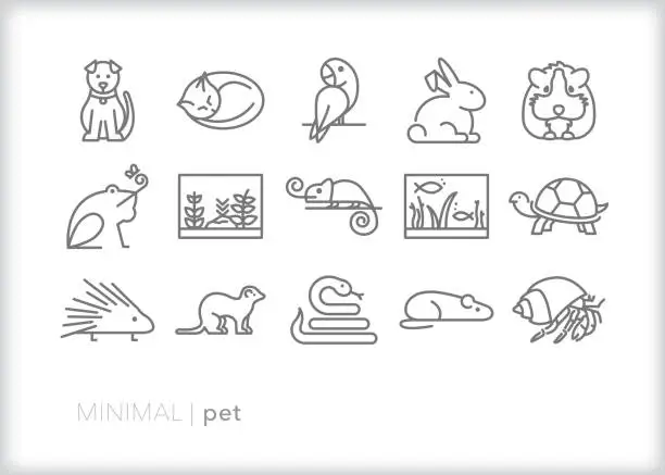 Vector illustration of Pet animal icons