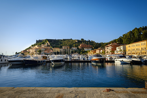 harbor of Porto Ercole town in Tuscany, Italy