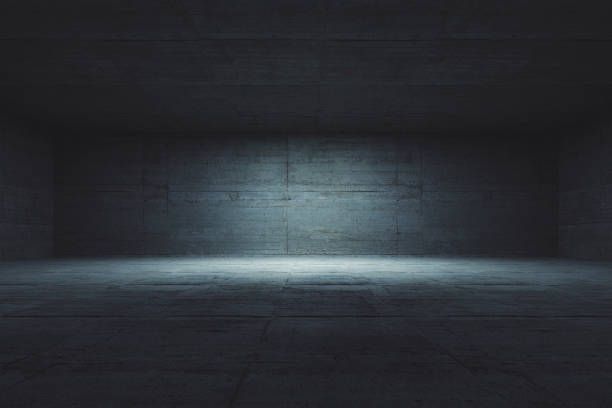 Empty concrete room Empty concrete room, 3D generated image. concrete wall stock pictures, royalty-free photos & images