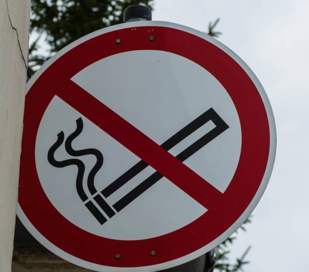 istock Symbolic Red Sign Smoking forbidden 1277454905