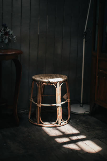 istock A wooden chair solid light strikes a chair creating a sharp shadow in the sunshine cozy homely atmosphere. Light and shadows. Minimal style, minimalism. 1277457623