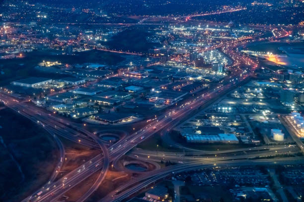 istock Aerial view Toronto cityscape at twilight, HWY 427, Canada 1277458374