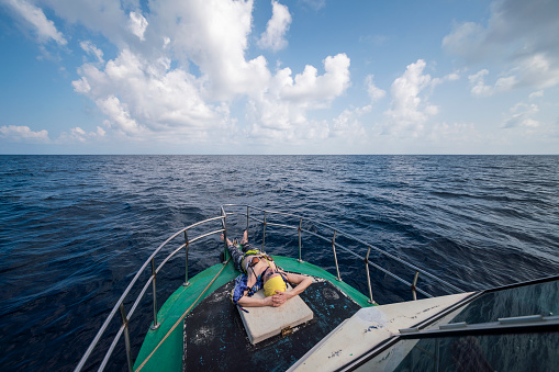 Deepwater sport fishing in the Indian Ocean nearby Sri Lanka coast