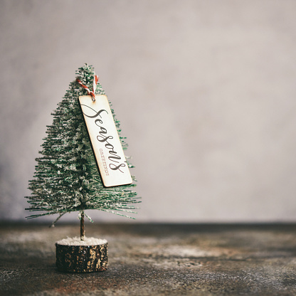 Christmas background with Tiny Christmas Tree and Message