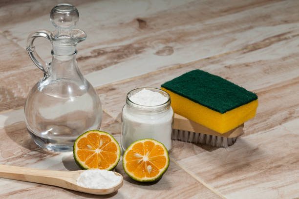 istock Baking soda - sodium bicarbonate, vinegar, and lemon; Cleaning agent. 1277465349