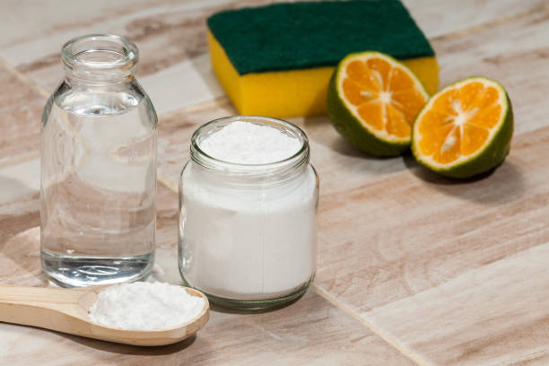 istock Baking soda - sodium bicarbonate, vinegar, and lemon; Cleaning agent. 1277465515