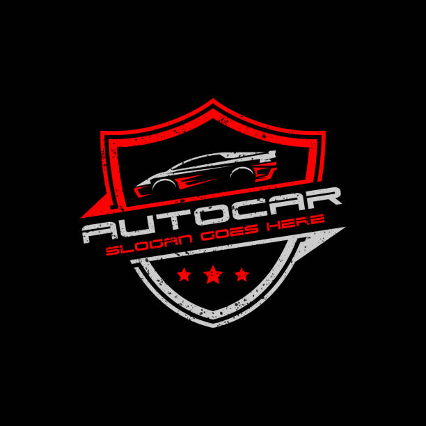 auto garage auto logo premium vektor-design, am besten für automobil-logo-vorlage - vintage toning stock-grafiken, -clipart, -cartoons und -symbole