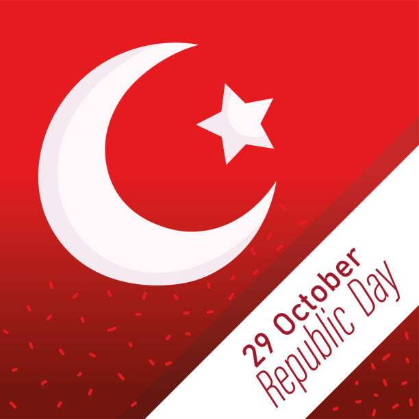 istock turkey republic day, national celebration card red background 1277470744