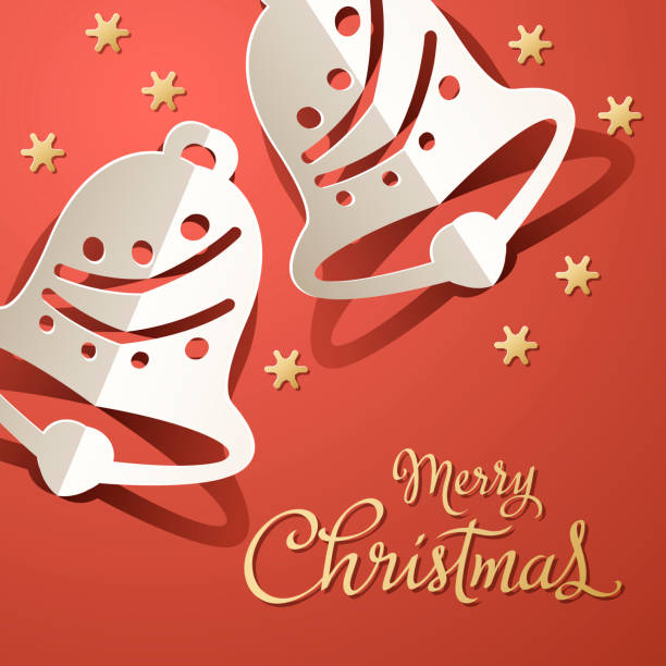 クリスマスジングルベル紙クラフト - bell handbell christmas holiday点のイラスト素材／クリップアート素材／マンガ素材／アイコン素材