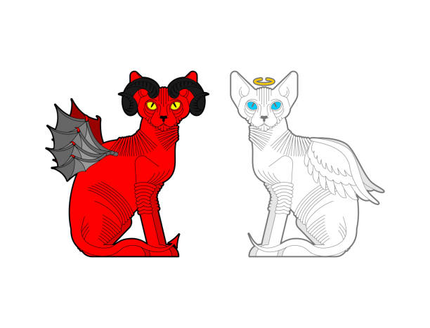 Thiên thần mèo và quỷ mèo đỏ sẽ đem lại cho bạn một thế giới đầy ảo diệu với những phép thuật kỳ diệu. Đừng bỏ lỡ hình ảnh đầy ấn tượng này!
