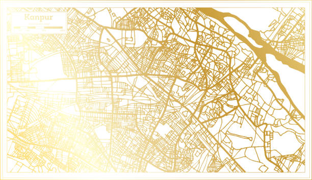 istock Kanpur India City Map in Retro Style in Golden Color. Outline Map. 1277474876