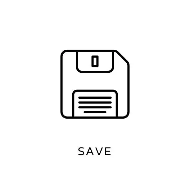 Vector illustration of Save icon in vector. Logotype