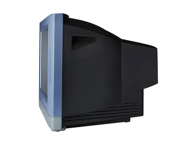 istock Side View Classic vintage retro old television on white background with clipping path 1277478844