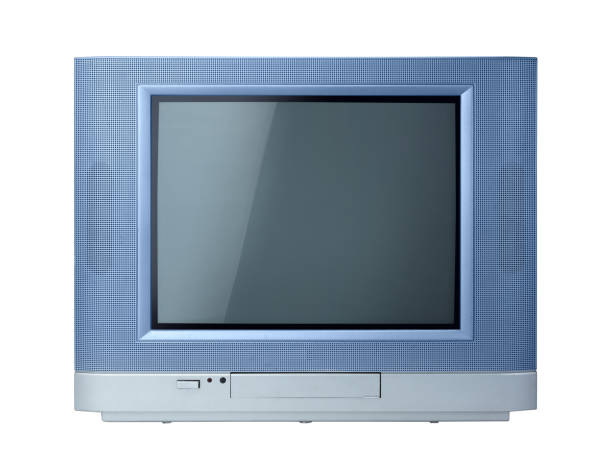 istock Front View Classic vintage retro old television on white background with clipping path 1277478846