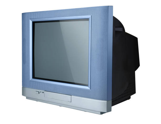 istock Side View Classic vintage retro old television on white background with clipping path 1277478852