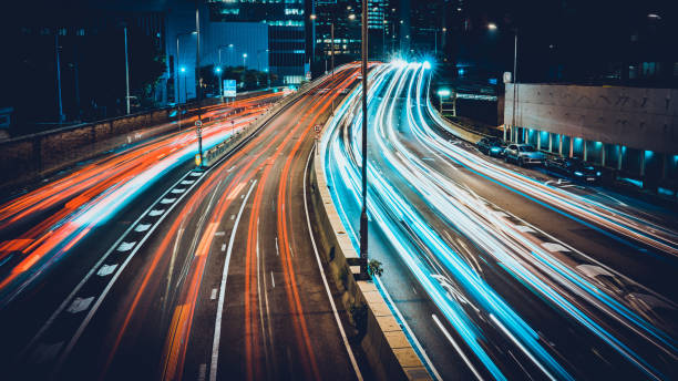 istock City Traffic Light Trail, Hong Kong 1277484207