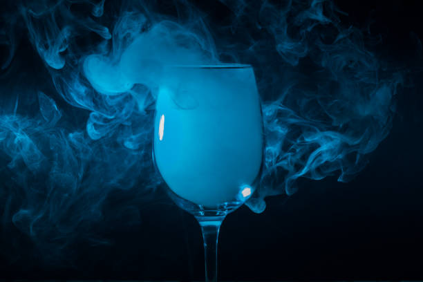 istock Wine glass filled with smoke on a black background 1277485303
