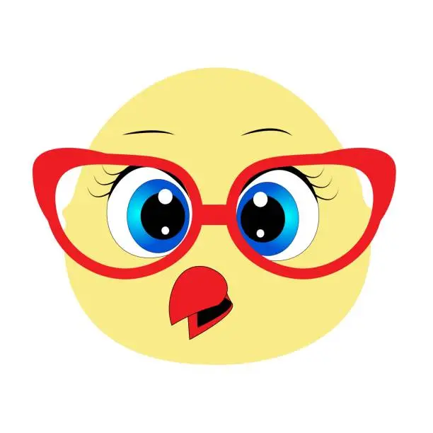 Vector illustration of Cute cartoon animal with red glasses vector illustration