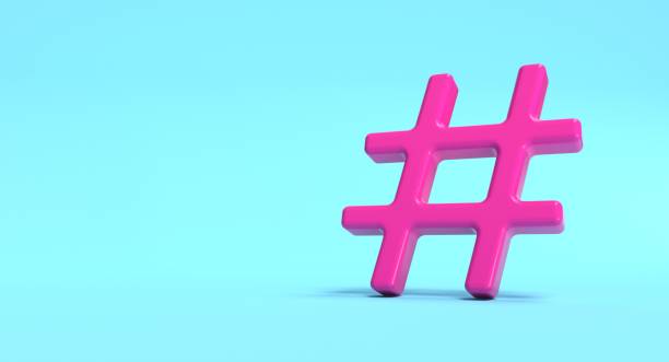 istock Hashtag symbol on background. Social media network concept illustration. 3D rendering. 1277491188