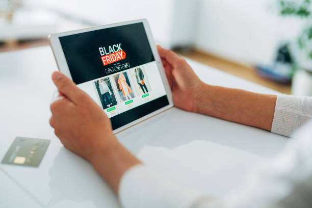 istock Woman shopping online on Black Friday. 1277493525