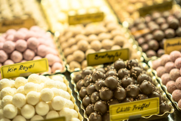 istock Delicious sweets on the show window 1277495870