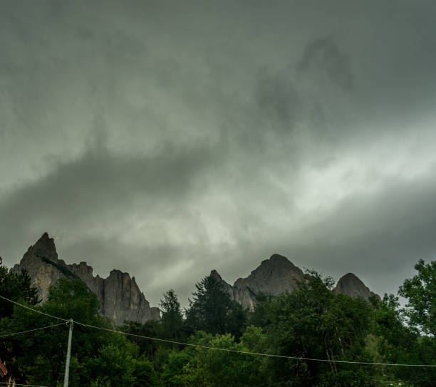 The dolomites viewed at Kastelruth, Castelrotto in Italy