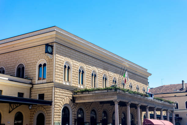 Aerial view of Bologna Centrale railway station in Italy