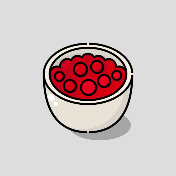 Cranberry Sauce Icon vector illustration of Thanksgiving Creamed Corn. cranberry sauce stock illustrations
