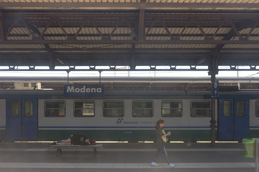 Modena, Italy - 28 June 2018: The Modena railway station, Italy
