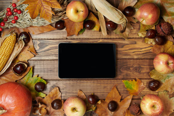 istock autumn background on wooden planks 1277505365