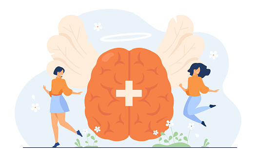 Ilustración de Mujeres Pequeñas Felices Con Pensamientos Positivos Y Filosofía De Vida y más Vectores Libres de Derechos de Cerebro humano - iStock Ilustración de Mujeres Pequeñas Felices Con Pensamientos Positivos Y Filosofía De Vida y más Vectores Libres de Derechos de Cerebro humano - iStock