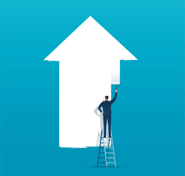 istock man painted the arrow business concept. vector illustration EPS10 1277507423