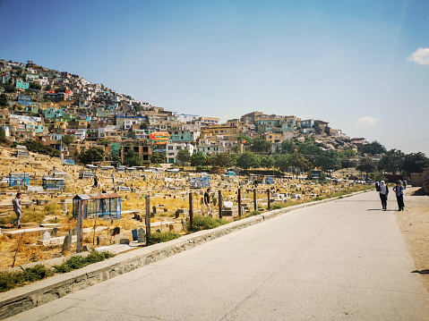 September 5, 2020 kabul Afghanistan Afghan graveyard in Kabul on . - Afghan government negotiators left for Doha on September 11 to begin what promise to be lengthy and difficult peace talks with the Taliban after nearly two decades of grinding war that have left tens of thousands dead.