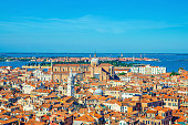 Aerial view of Venice city old historical centre